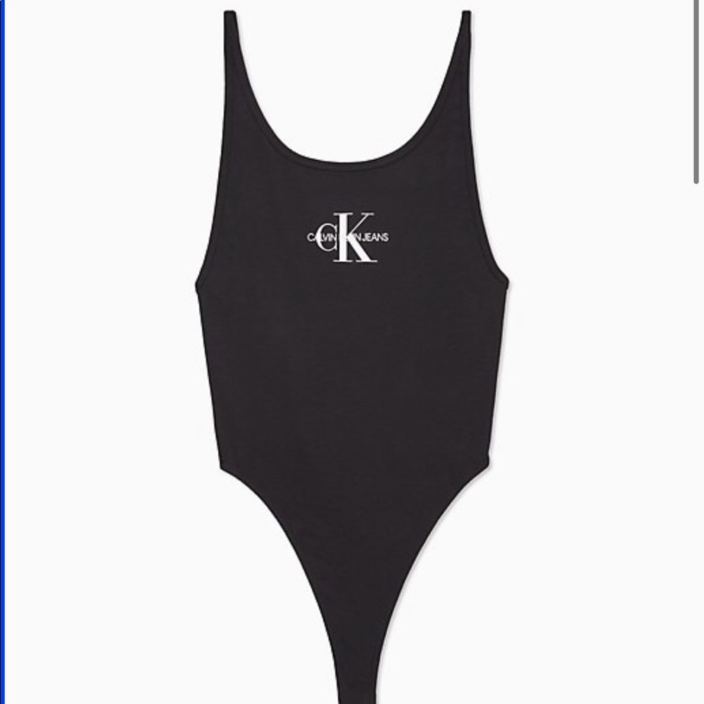 Calvin Klein Monogram Logo Bodysuit BLACK